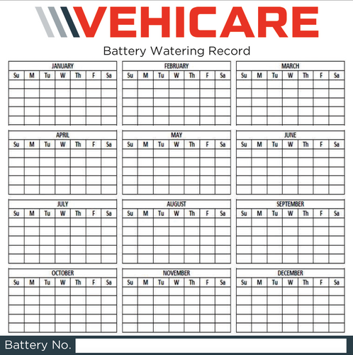 VEH412 | Vehicare Battery Record Label