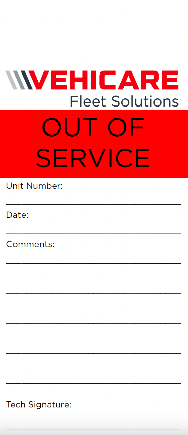 Out of Service Red Hang Tag
Pack of 100